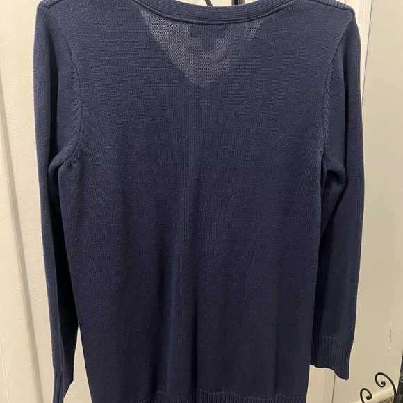 Charter Club  Blue V-Neck Sweater. #007 - Picture 3 of 5